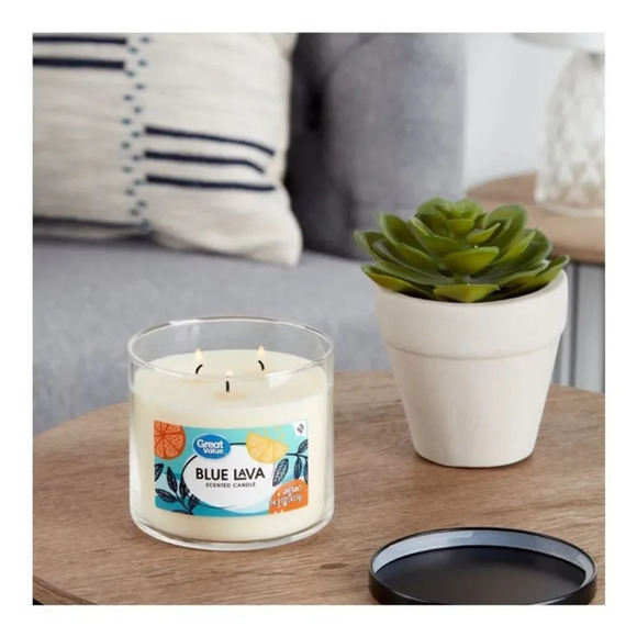 Great Value Walmart Scented Candle Blue Lava Volcano Capri‎ Blue TikTok New - Picture 4 of 4